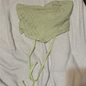 Light Green Textured Crop Top